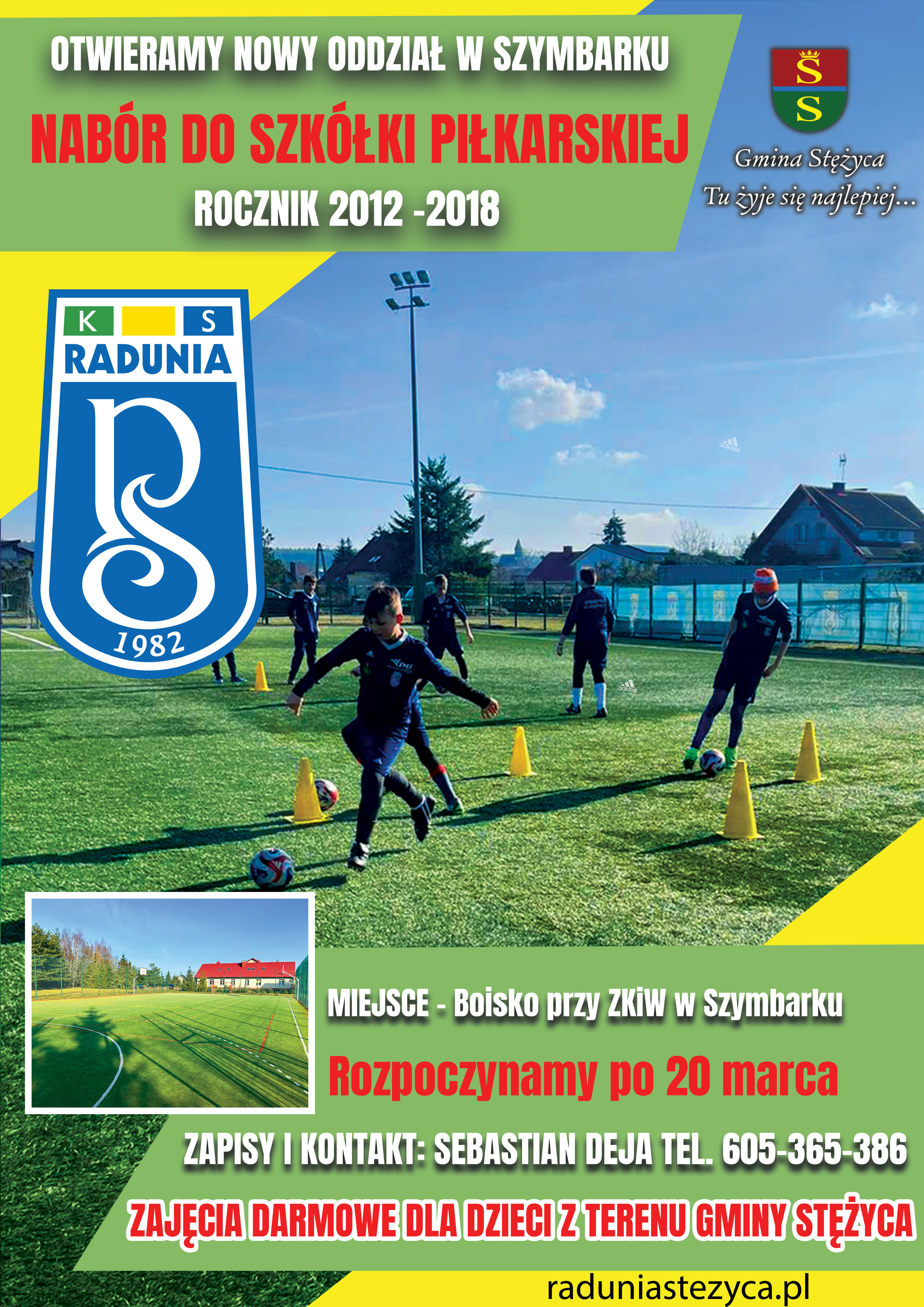 Otwieramy nowy oddział w Szymbarku - Nabór do szkółki piłkarskiej rocznik 2012-2018