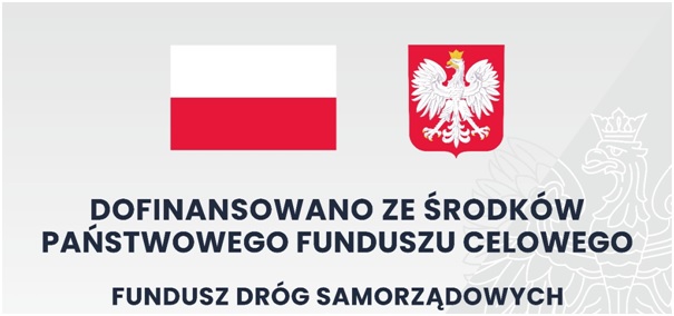 Logo - dofinansowano ze środków Państwowego Funduszu Celowego Fundusz Dróg Samorządowych