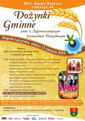 Zapraszamy   na   Dożynki   Gminne   2015   w  Wygodzie   Łączyńskiej 