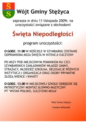Uroczystości związane z obchodami Święta Niepodległości