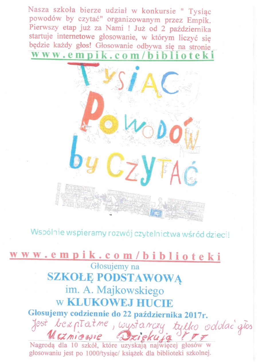 Głosuj na ZKiW Klukowa Huta w konkursie organizowanym przez Empik