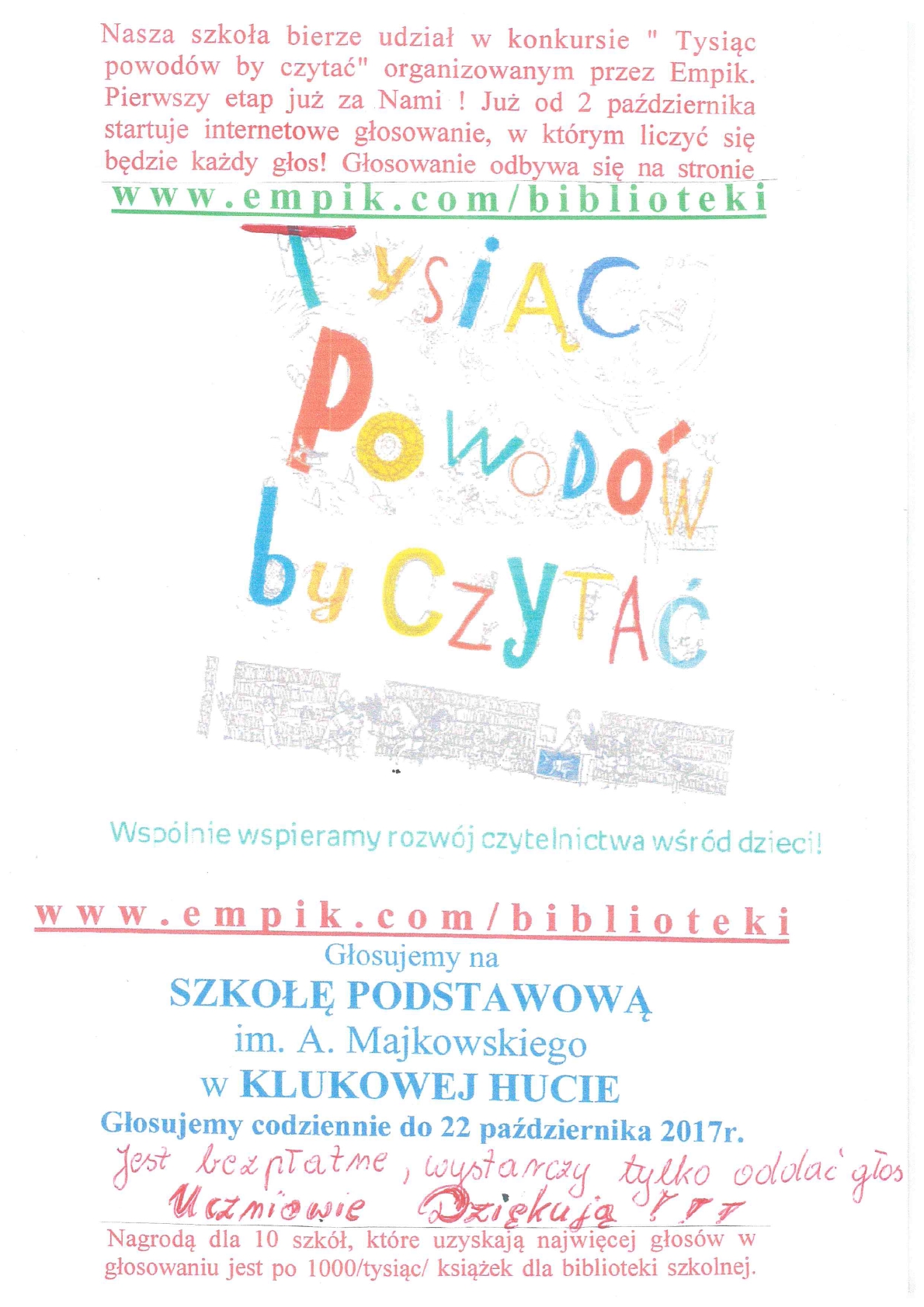 Głosuj na ZKiW Klukowa Huta w konkursie organizowanym przez Empik