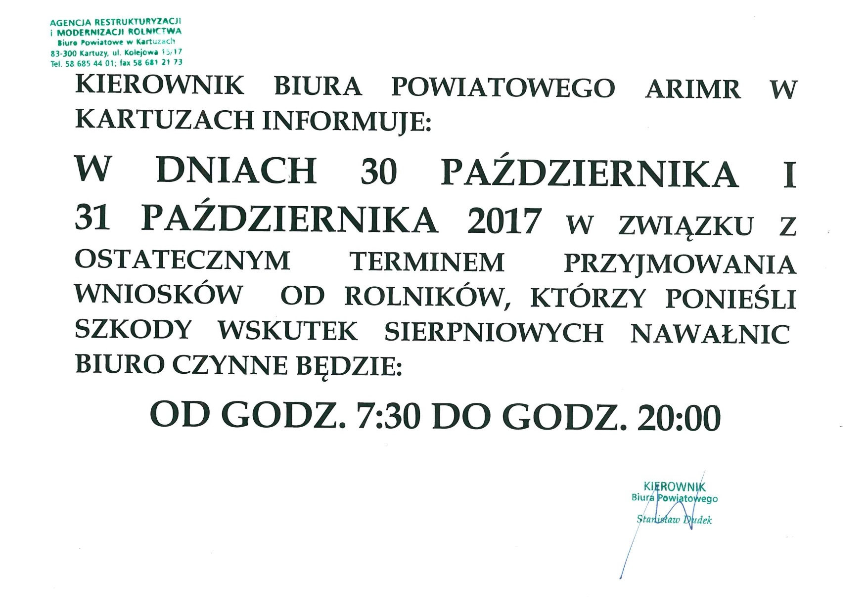 Ważna informacja dla rolników!!!