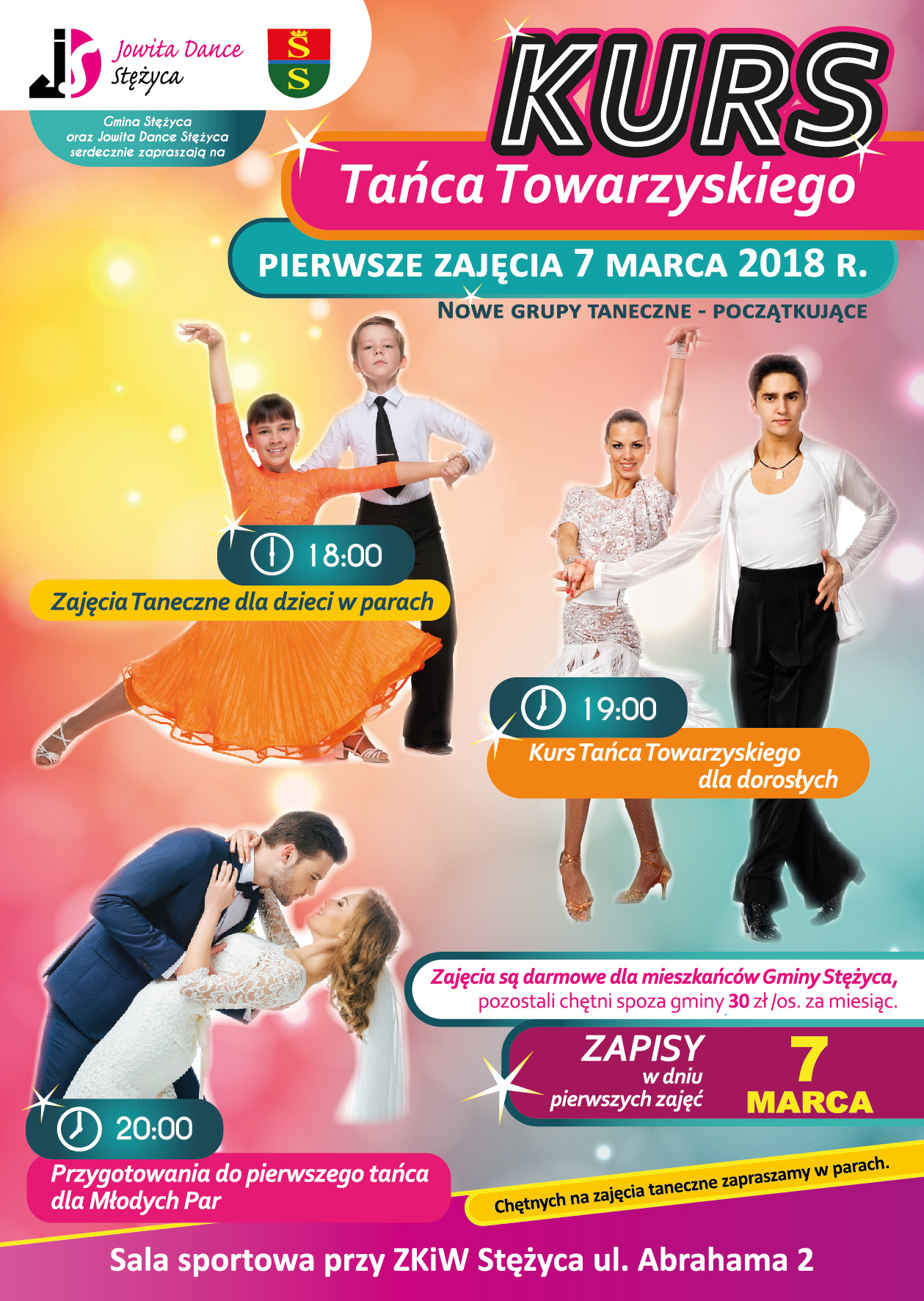 Kurs Tańca Towarzyskiego w Gminie Stężyca - zapisy już od 7 marca 2018 r