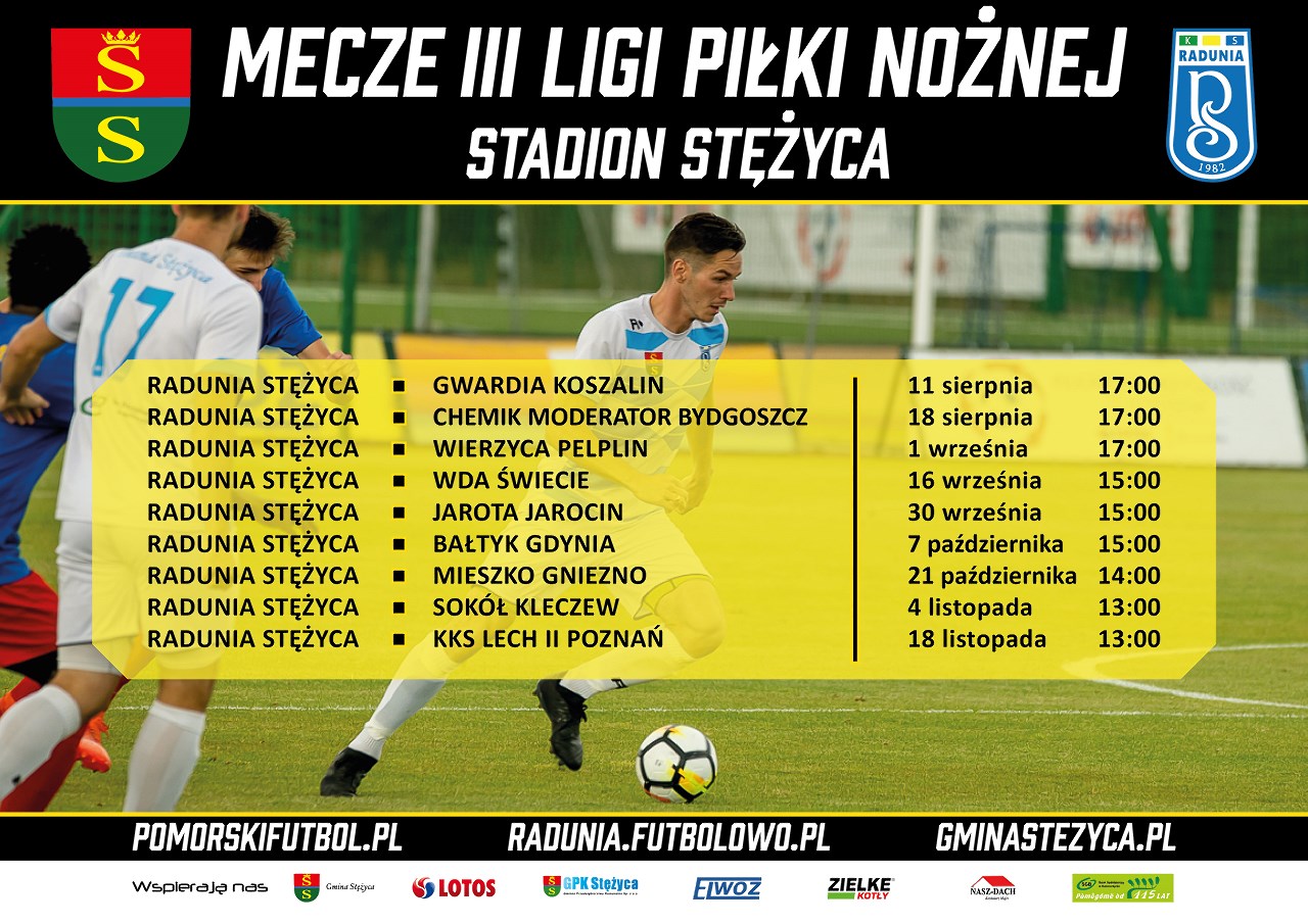 Harmonogram meczy III ligi piłki nożnej - Stadion Stężyca