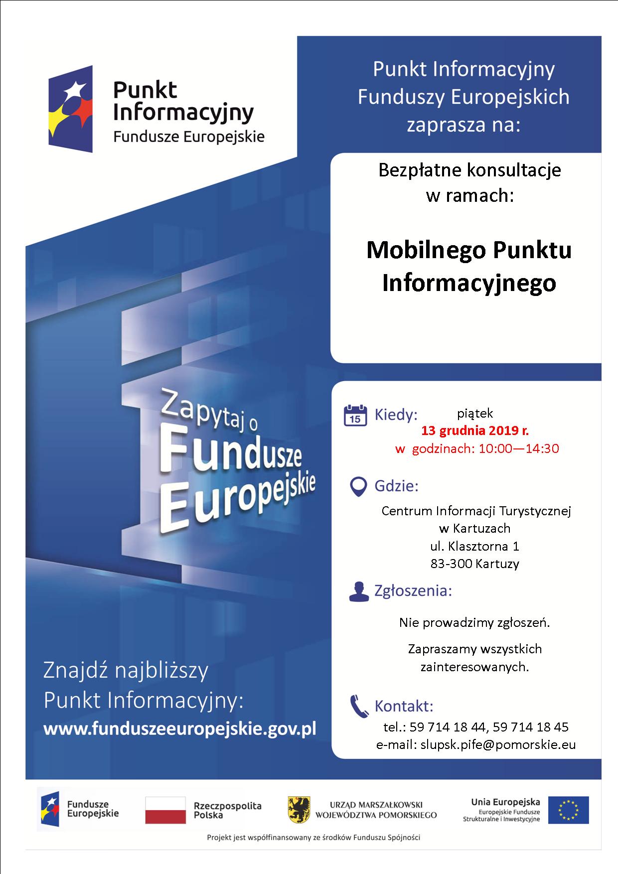 Bezpłatne konsultacje w ramach: Mobilnego Punktu Informacyjnego