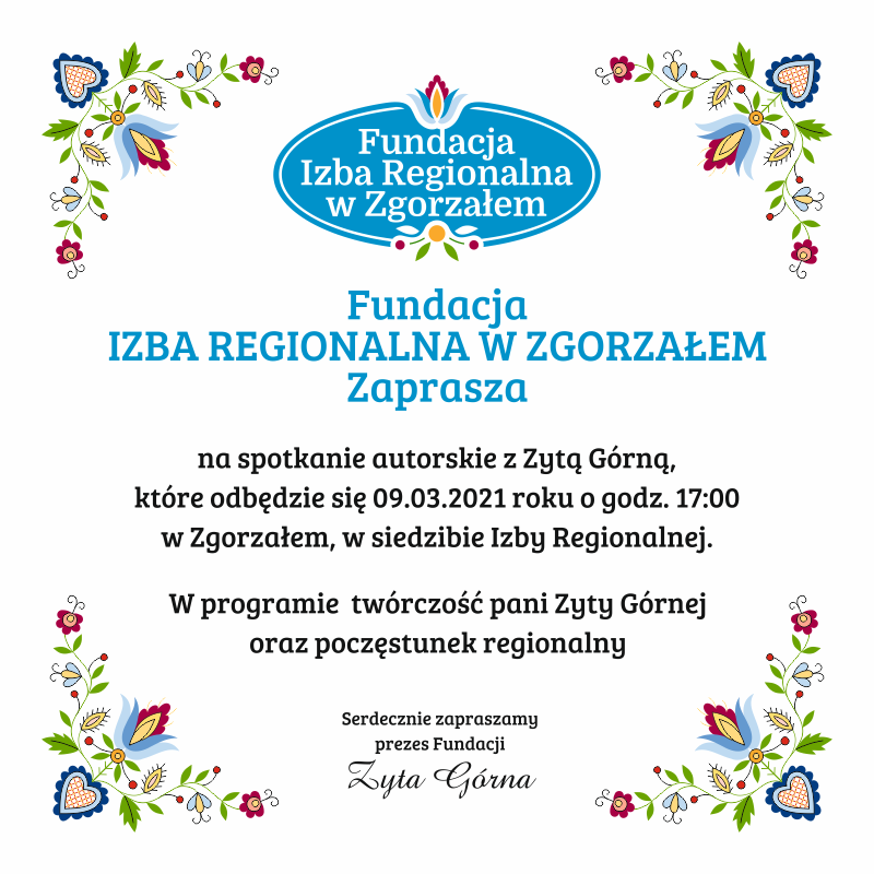 Fundacja Izba Regionalna w Zgorzałem zaprasza na spotkanie