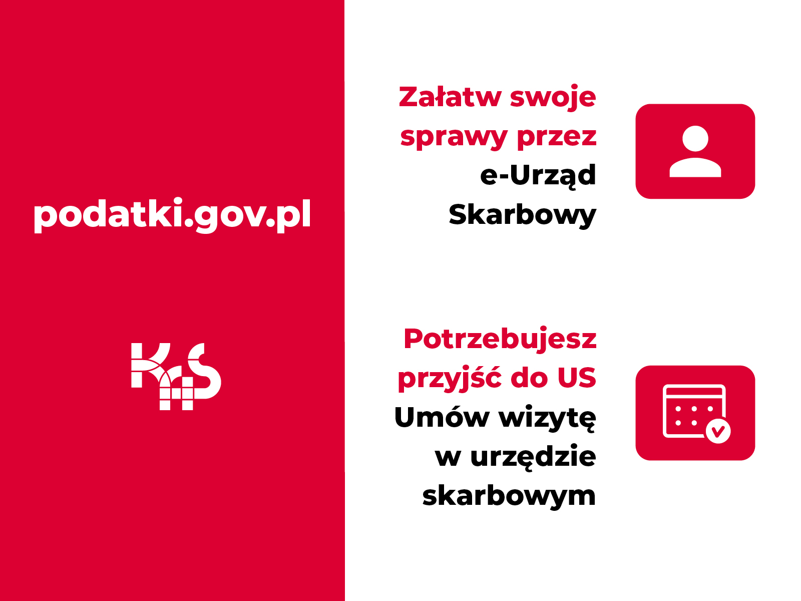 Załatwiaj swoje sprawy przez e-Urząd Skarbowy, a wizytę w urzędzie umawiaj na podatki.gov.pl