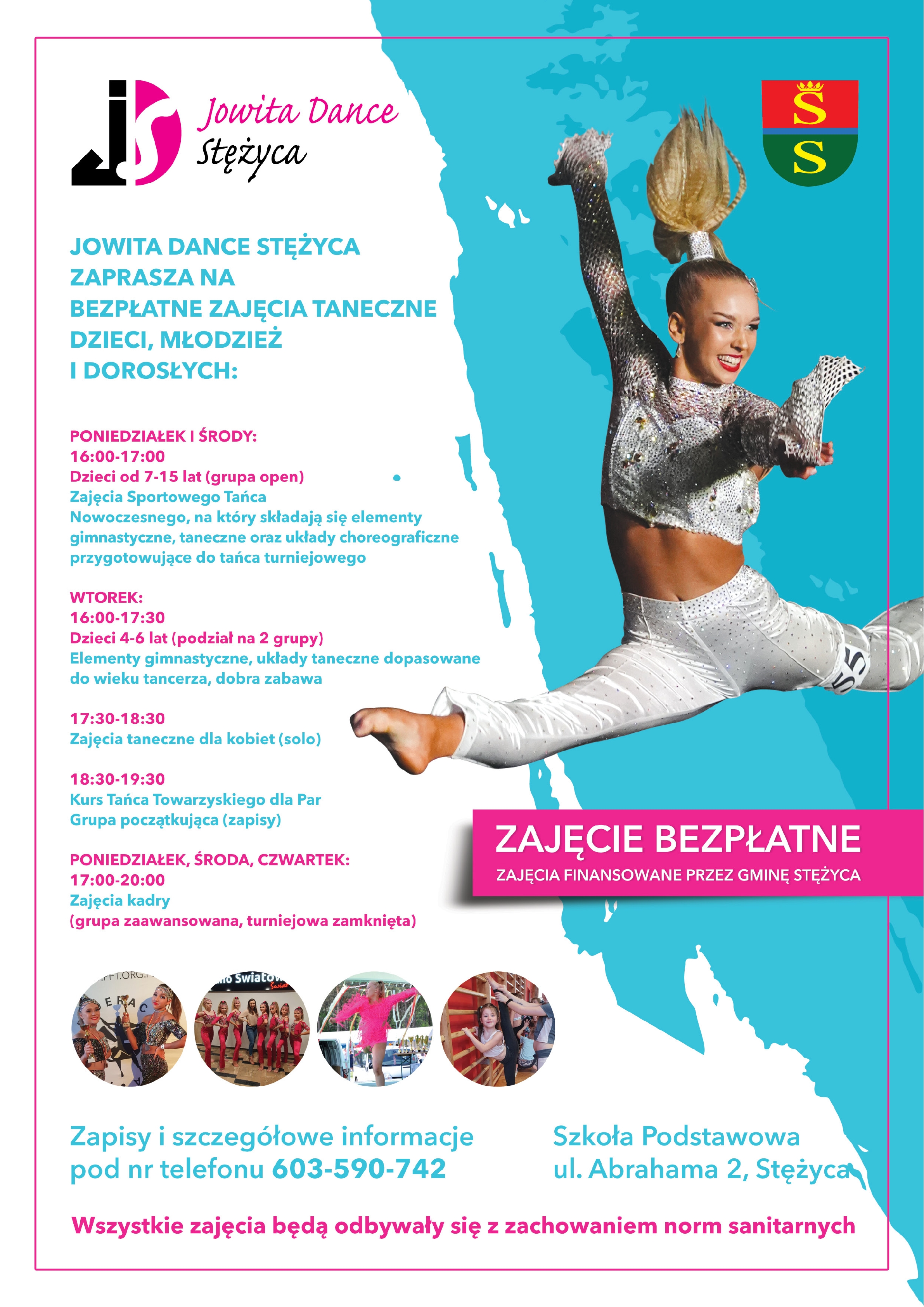 Jowita Dance Stężyca zaprasza na bezpłatne zajęcia taneczne dzieci, mlodzież i dorosłych
