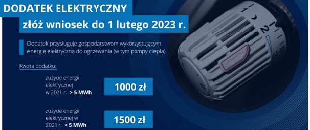 DODATEK ELEKTRYCZNY - dodatek na ogrzewanie prądem (m.in. pompy ciepła, maty grzewcze itp.)