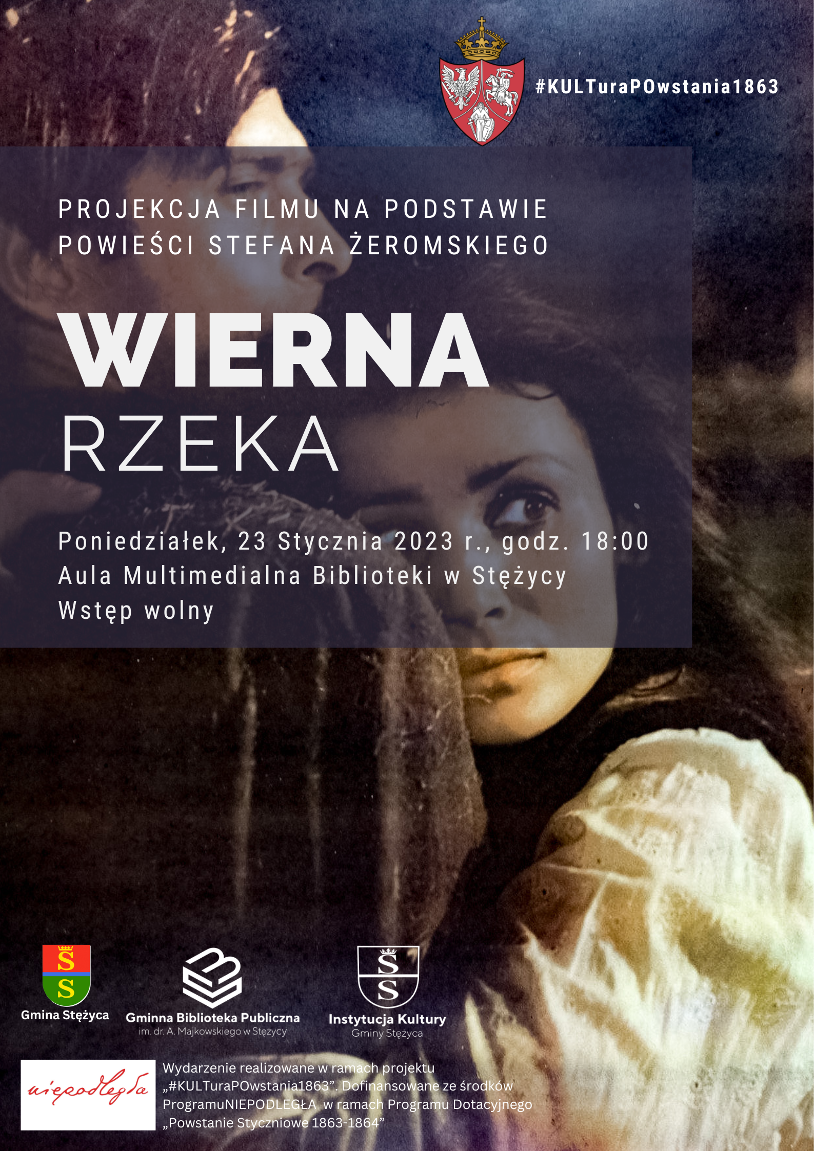 Projekcja filmu na podstawie powieści Stefana  Żeromskiego ,,Wierna rzeka