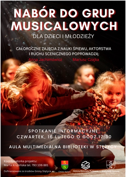 Biblioteka w Stężycy ogłasza nabór do grup musicalowych dla dzieci i młodzieży