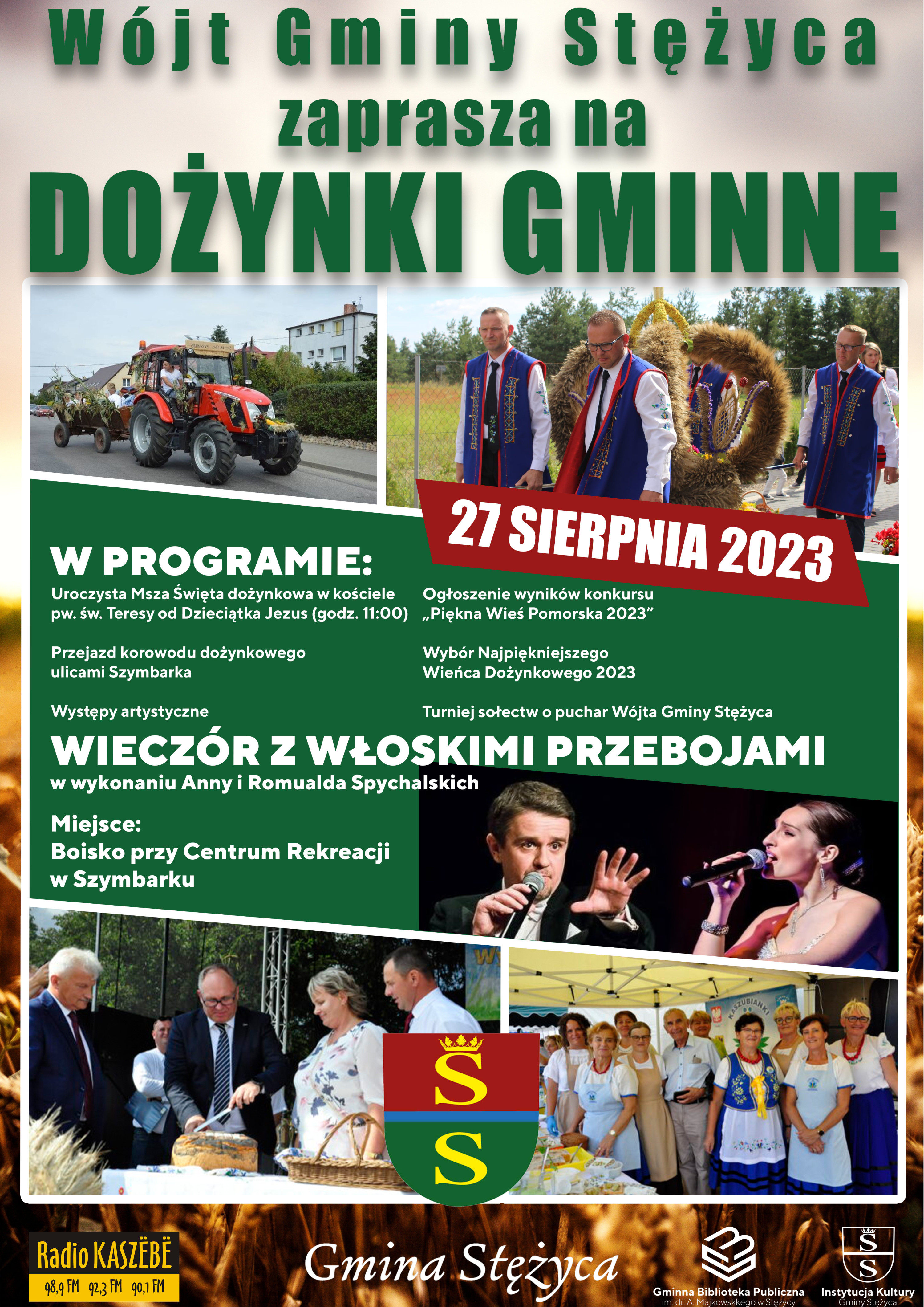 Wójt Gminy Stężyca zaprasza na Dożynki Gminne w Szymbarku - 27 sierpnia 2023 roku