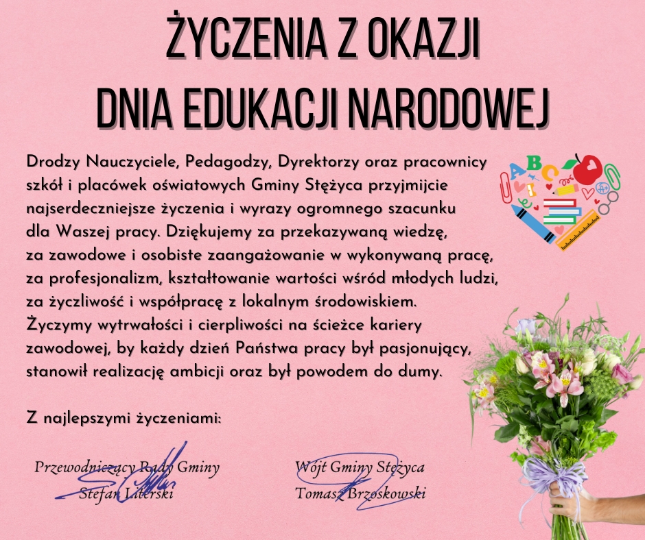 Życzenia z okazji Dnia Edukacji Narodowej