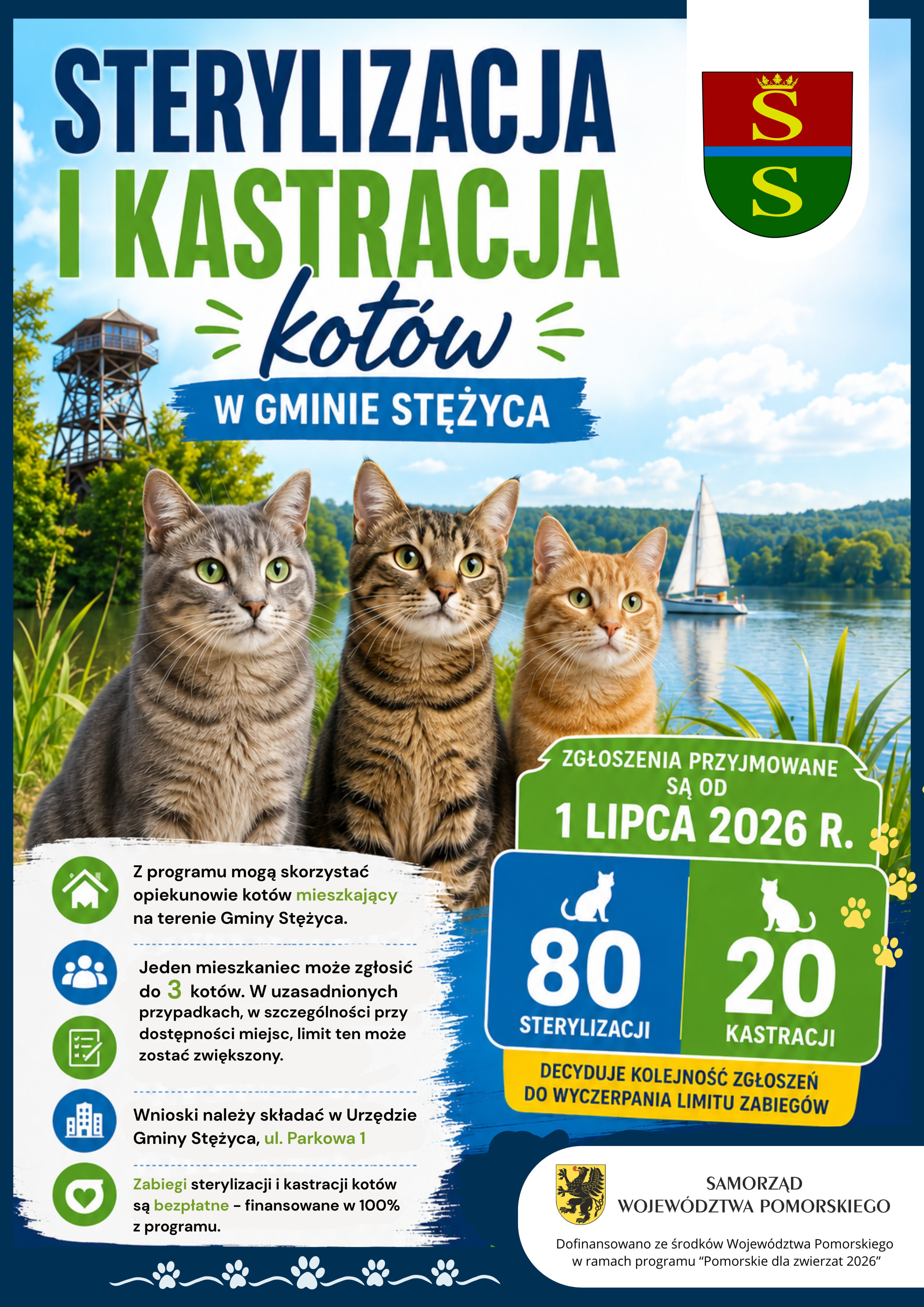 Darmowa sterylizacja i kastracja kotów dla mieszkańców Gminy Stężyca!