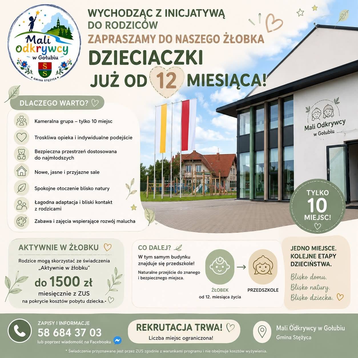 Żłobek „Mali Odkrywcy” w Gołubiu zaprasza dzieci już od 12. miesiąca życia