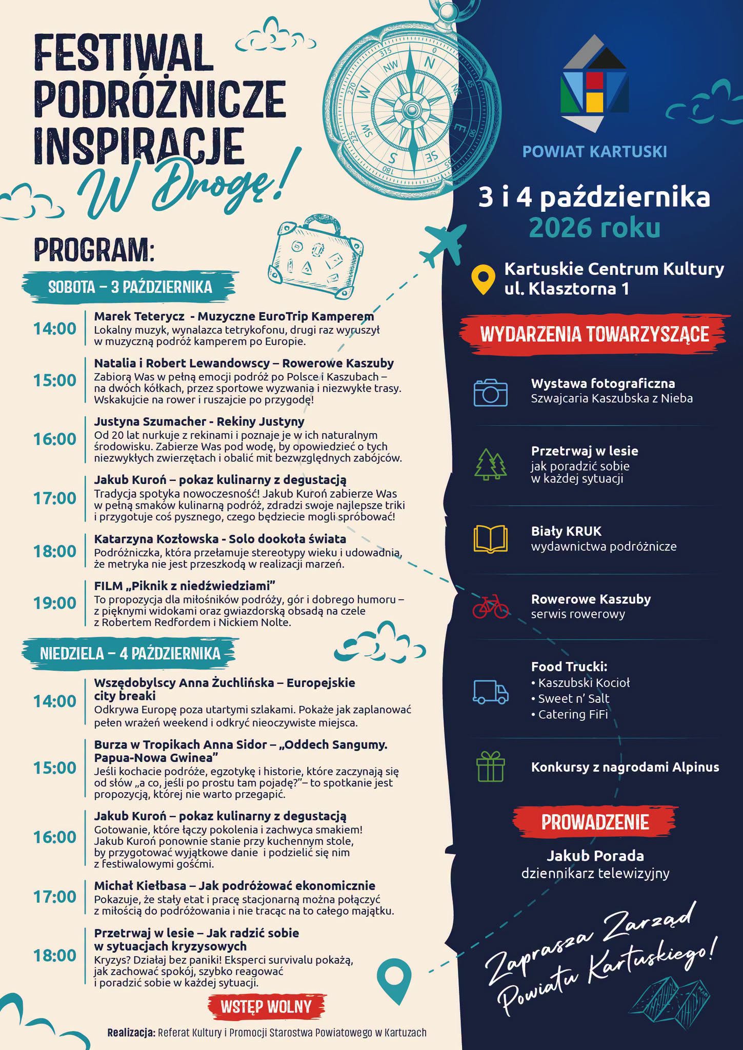 Festiwal Podróżnicze Inspiracje „W Drogę!” w Kartuzach