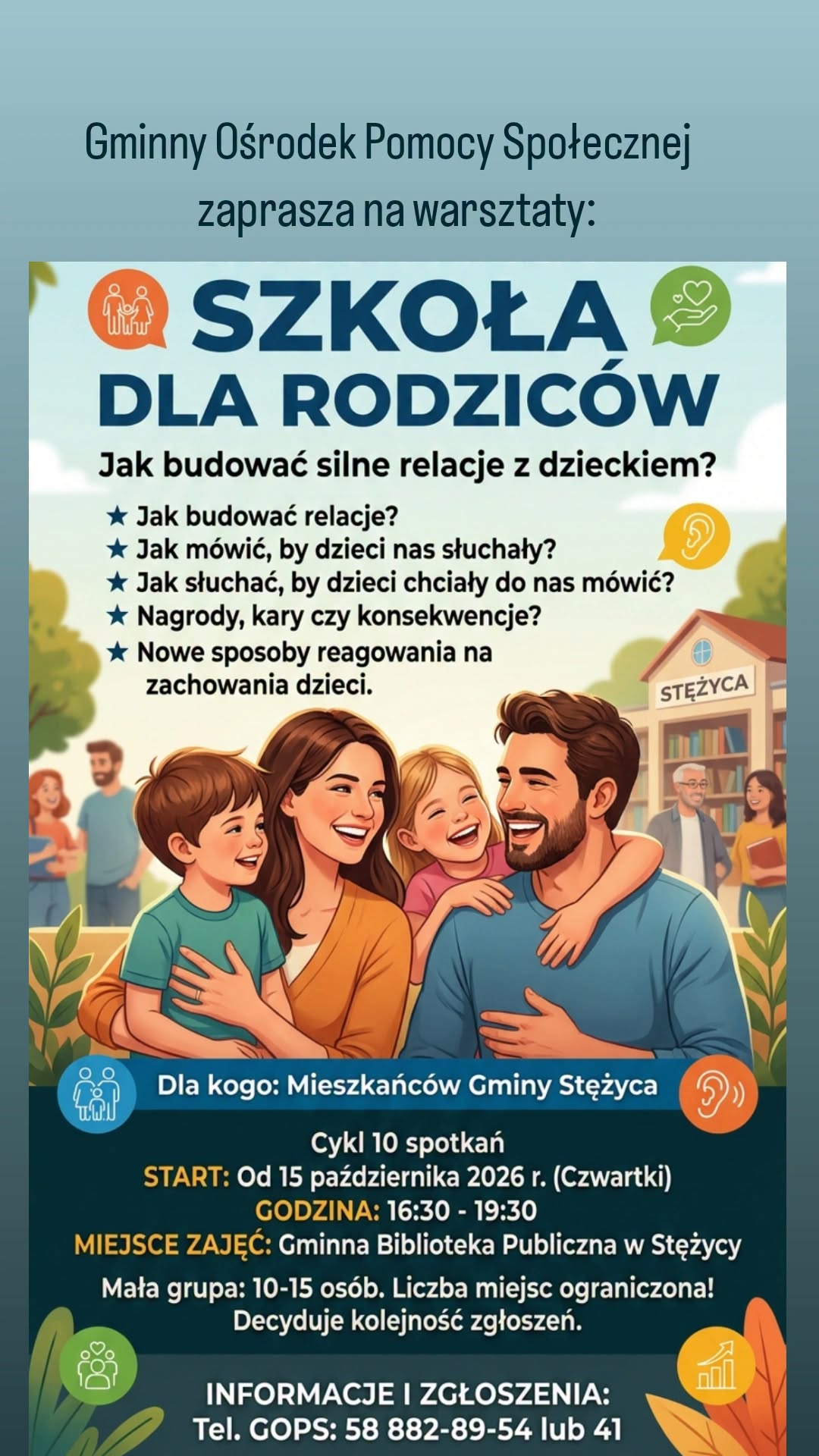 Cykl spotkań dla rodziców w ramach „Szkoły dla Rodziców”