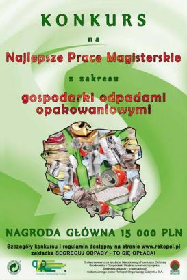 Konkurs na najlepsze prace magisterskie z zakresu gospodarki odpadami opakowaniowymi