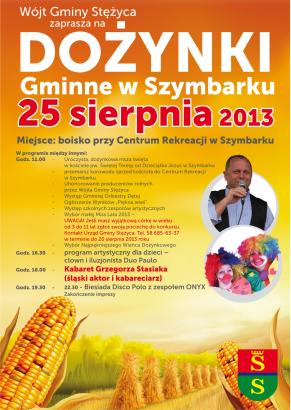 Wójt Gminy Stężyca zaprasza na Dożynki Gminne w Szymbarku